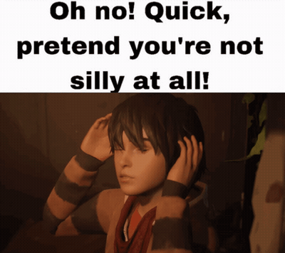 Boy Saying Oh No Quick Pretend You're Not Silly At All GIF