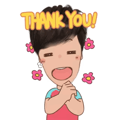 Boy Saying Thank You With Flowers Sticker