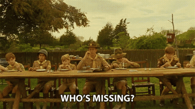 Boy Scouts Sitting At Table Who's Missing GIF