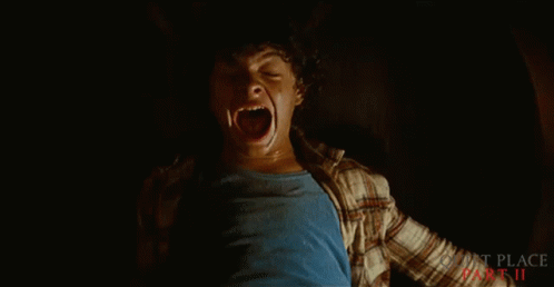 Boy Screaming Dark Room Quiet Place Part II GIF