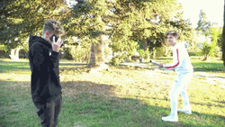 Boy Shot His Friend With Confetti Cannon GIF