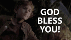 Boy Shouting God Bless You GIF