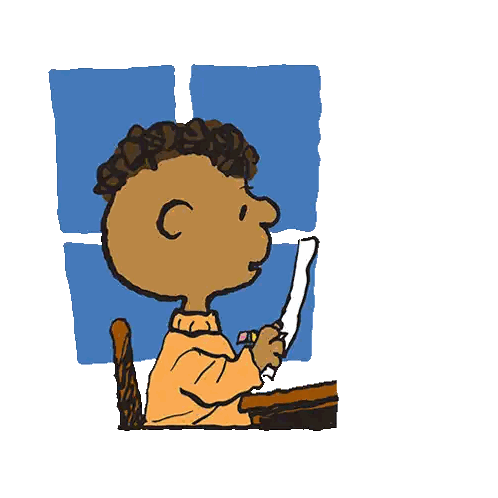 Boy Sitting At Desk With Wasted Worry Sticker