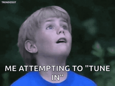 Boy Sitting In Messy Room With ADHD Text GIF