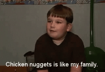 Boy Sitting With Chicken Nuggets Quote GIF