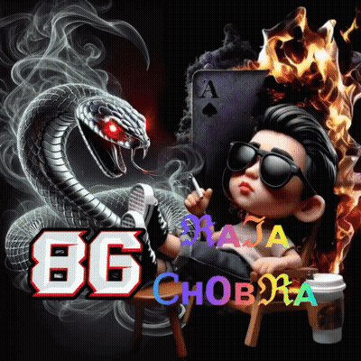 Boy Smoking Cigarette In Front Of Snake And Playing Card Saying A GIF