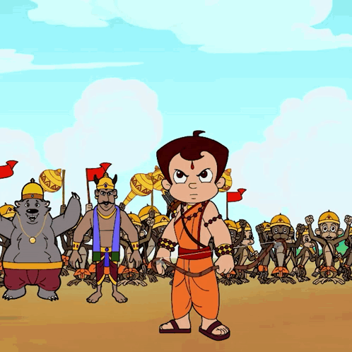 Boy Standing In Front Of Group Of Monkeys GIF