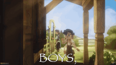 Boy Standing On Porch Saying Boys GIF
