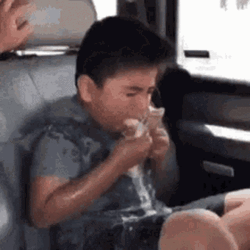 Boy Throwing Up On Car GIF