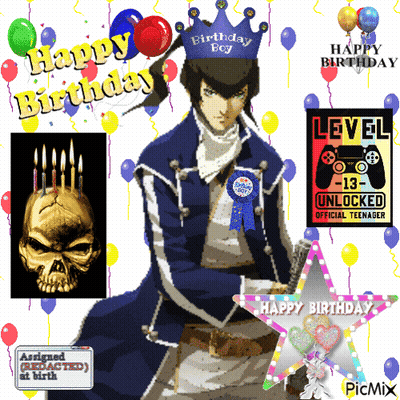 Boy Wearing Crown Happy Birthday Card GIF