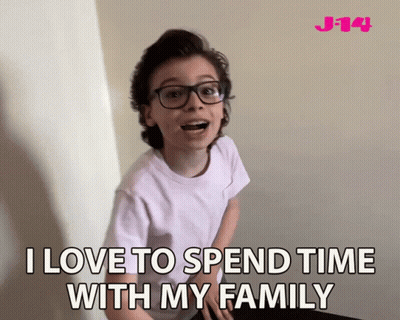 Boy Wearing Glasses Saying I Love Family GIF
