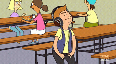 Boy Wearing Headphones With Fox 41 WDRB Logo GIF