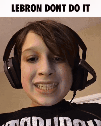 Boy Wearing Headphones With LeBron Dont Do It GIF