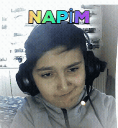 Boy Wearing Headphones With Napim GIF