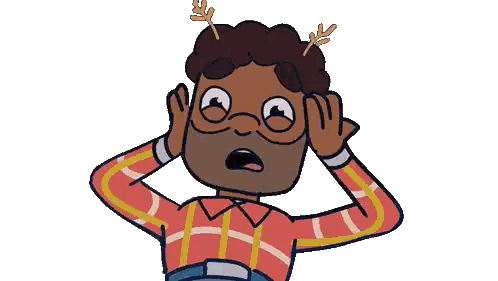 Boy With Antlers Covering Ears Sticker