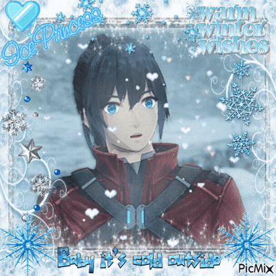 Boy With Baby It's Cold Outside Text GIF