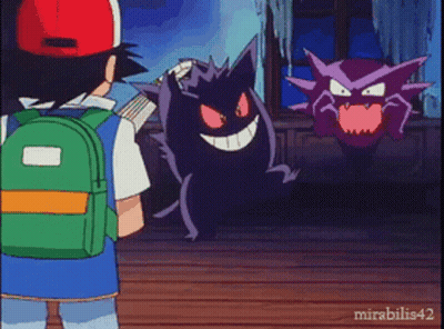 Boy With Backpack Next To Purple Monster Mirabilis42 GIF