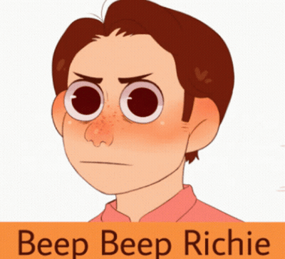 Boy With Big Eyes Saying Beep Beep Richie GIF