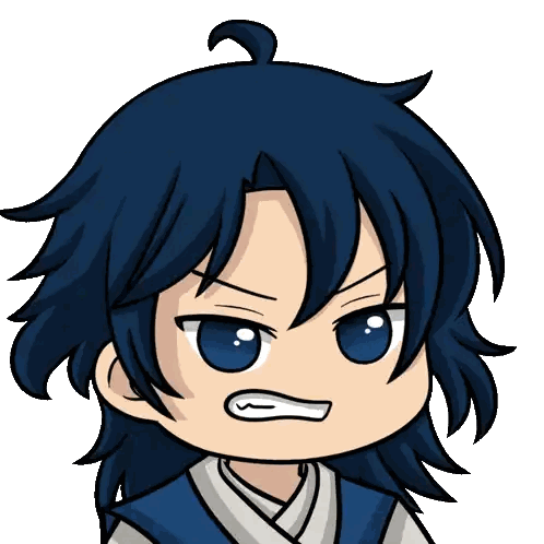 Boy With Blue Hair And Eyes Sticker