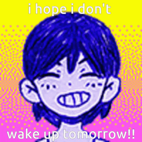 Boy With Blue Hair And Hopeful Words GIF