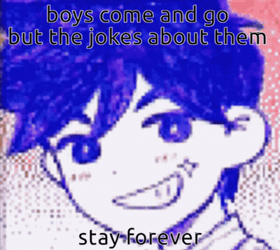 Boy With Blue Hair And Jokes About Boys GIF