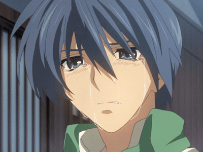 Boy With Blue Hair Crying GIF