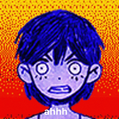 Boy With Blue Hair Saying Ahhh GIF