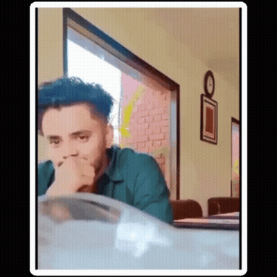 Boy With Blue Hair Saying Goodnight GIF