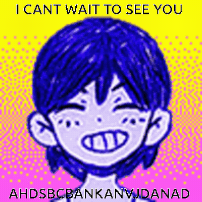 Boy With Blue Hair Saying I Can't Wait To See You GIF