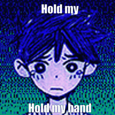 Boy With Blue Hair Says Hold My Hand GIF