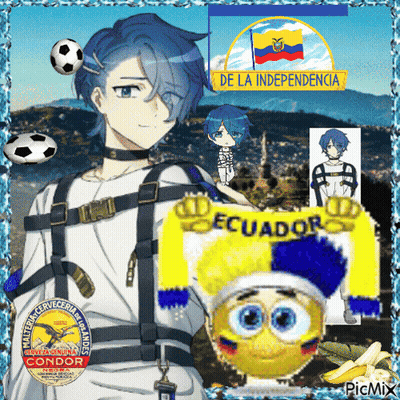 Boy With Blue Hair Sign De La Independencia GIF