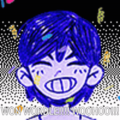 Boy With Blue Hair Winning Wordle Woohoo GIF