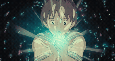Boy With Blue Light Coming Out Of Chest GIF