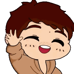 Boy With Brown Hair Waving Sticker