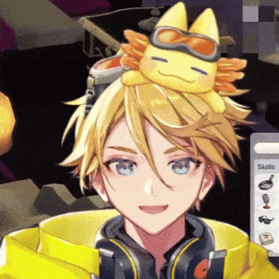 Boy With Cat On Head Yellow Jacket Headphones GIF