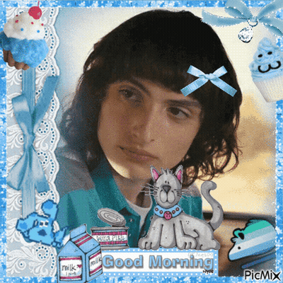 Boy With Cat Saying Good Morning GIF