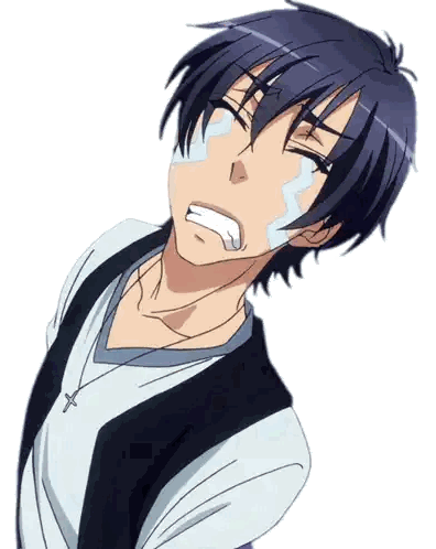 Boy With Cross Necklace Crying Sticker