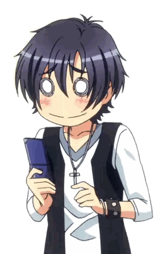 Boy With Cross Necklace Holding Phone Sticker
