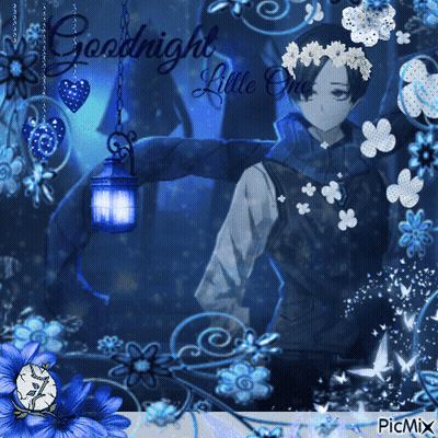 Boy With Flowers And Goodnight Little One GIF