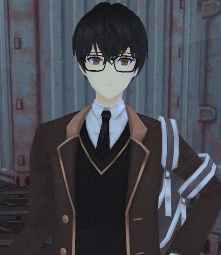 Boy With Glasses Holding Gun And Backpack GIF