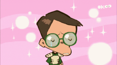 Boy With Glasses Pink Background GIF