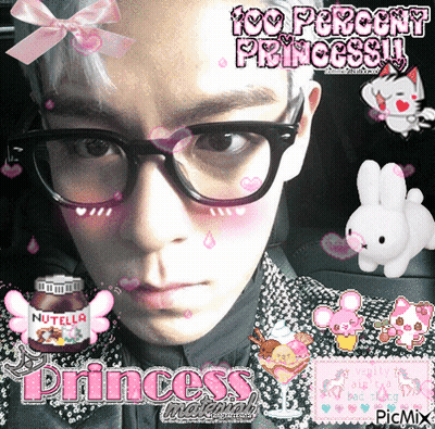 Boy With Glasses Saying 100 Percent Princess GIF