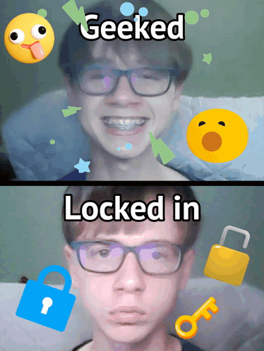 Boy With Glasses Saying Geeked And Locked GIF
