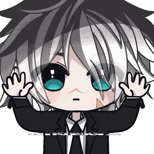 Boy With Gray Hair And Blue Eyes In Handcuffs Sticker