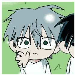 Boy With Gray Hair Covering Face Sticker