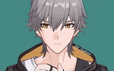 Boy With Gray Hair Named K Salmon GIF