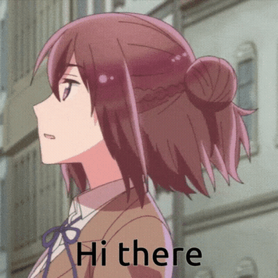 Boy With Green Eyes Beside Girl With Purple Hair GIF