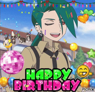 Boy With Green Hair Saying Happy Birthday GIF