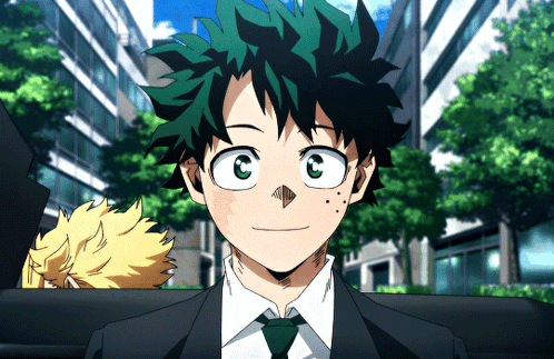 Boy With Green Hair Smiling In Suit GIF