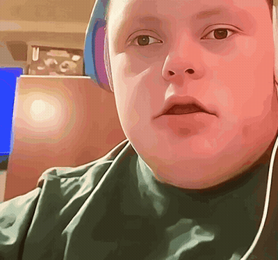 Boy With Headphones Looking At Camera GIF